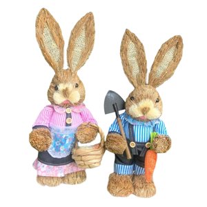 Bothyi - 1 Par De Muñecos De Figuritas De Conejo De Pascua De Pie, Adornos De 35Cm, Aspecto Encantador