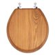 thumbnail image 2 of Asiento de inodoro de madera PUCOINA redondo con bisagras de metal cromado, 2 of 7