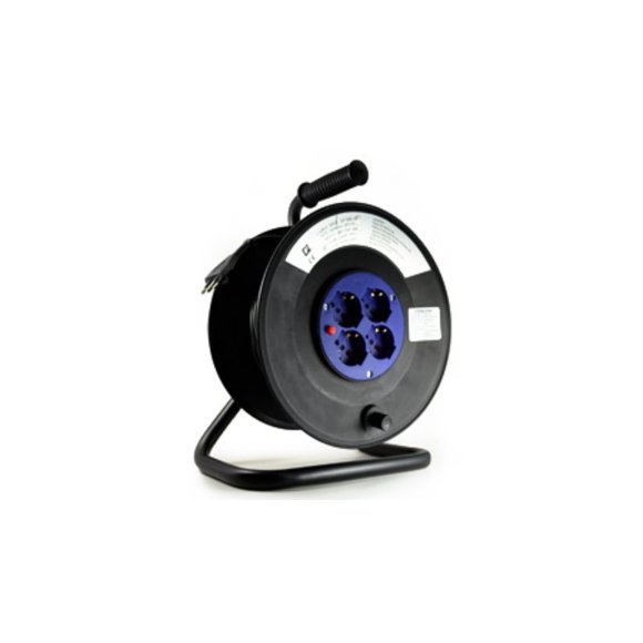 Alargador Carrete Industrial 16A250V 4 Posiciones 20 Metros negro