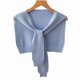 thumbnail image 1 of suxuMhao Bolero de Punto Azul Chal Tejido Envolvente Chal de Hombro Anudado Bufanda en Capas Cuello Falso Sólido Suave Cubierta de Hombro Envoltura Ligera para Habitación con Aire Acondicionado Uso, 1 of 2
