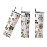 Sm - Termo Botella Térmica Cristiano Creado Con Un Propósito Frases Blanco