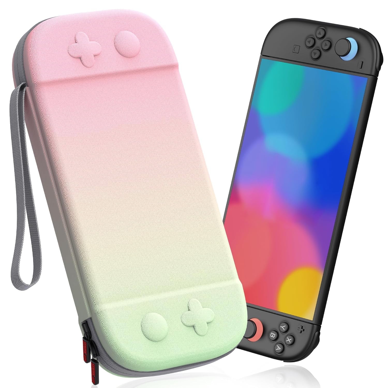 Funda Rígida Aaronmei Compatible Con Nintendo Switch 2 Rosa Verde