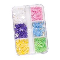 Ioensy - 3D Flower Nail Art Charms Accesorios Para Puntas De Uñas Accesorios De Joyería 6 Colores Estilo A