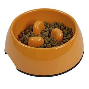 Mascan - Plato Melamina Anti-Ahogo Talla S Naranjo Perro