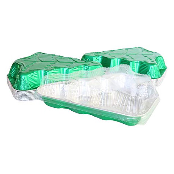 Molde desechable de aluminio para tartas con forma de árbol de Navidad hecho a mano