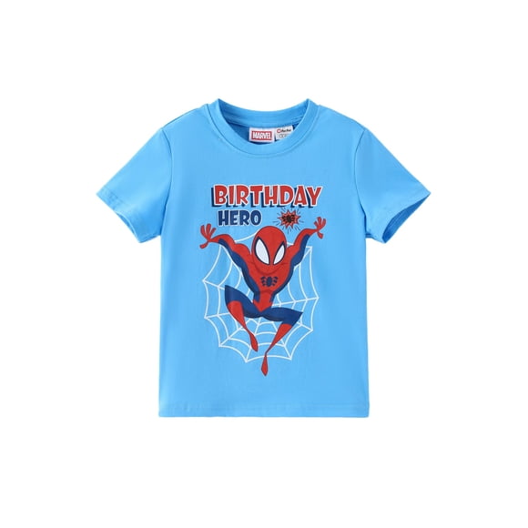 Camiseta Disney Marvel Spider-Man para cumpleaños de niño de 4 a 5 años, azul