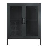 I Love Lockers - Bar 2 Puertas Con Repisa Ajustable Y Porta Botellas - Grafito