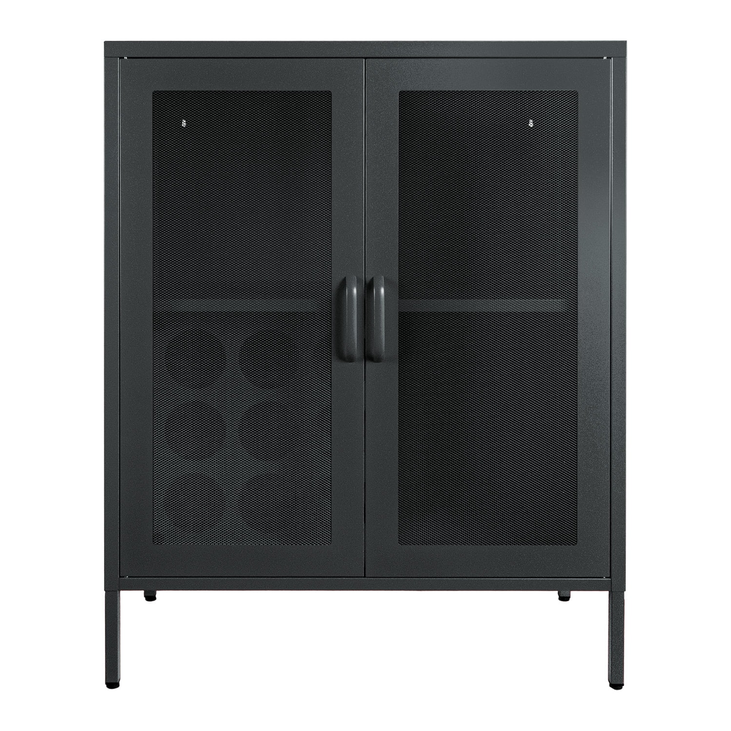 I Love Lockers - Bar 2 Puertas Con Repisa Ajustable Y Porta Botellas - Grafito