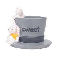 Ioensy - Maceta Suculenta Con Forma De Animal Bonito, Mini Maceta Para Escritorio, Interior, Exterior, Hogar, Conejo Dulce