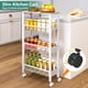 thumbnail image 2 of Carrito de almacenamiento Vivihomety Utility con tapa de madera enrollada de 4 niveles, 2 of 8