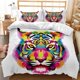 thumbnail image 2 of Tiger Animal Print Quilt Duvet Cover Set Bedspread Soft Children Bed Linen3-Piece Bedding Set, 2 of 5