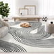 thumbnail image 1 of Alfombra Abani Nuevo, color crema y negro con forma de espiral, 240 x 300 cm, color beige, 1 of 8