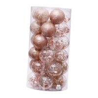 Magideal - 24 Piezas De Adornos De Bolas De Navidad, Decoración De De Navidad, Adornos Navideños Transparentes Para Mascotas, Decoración Colgante De Dorado Champagne