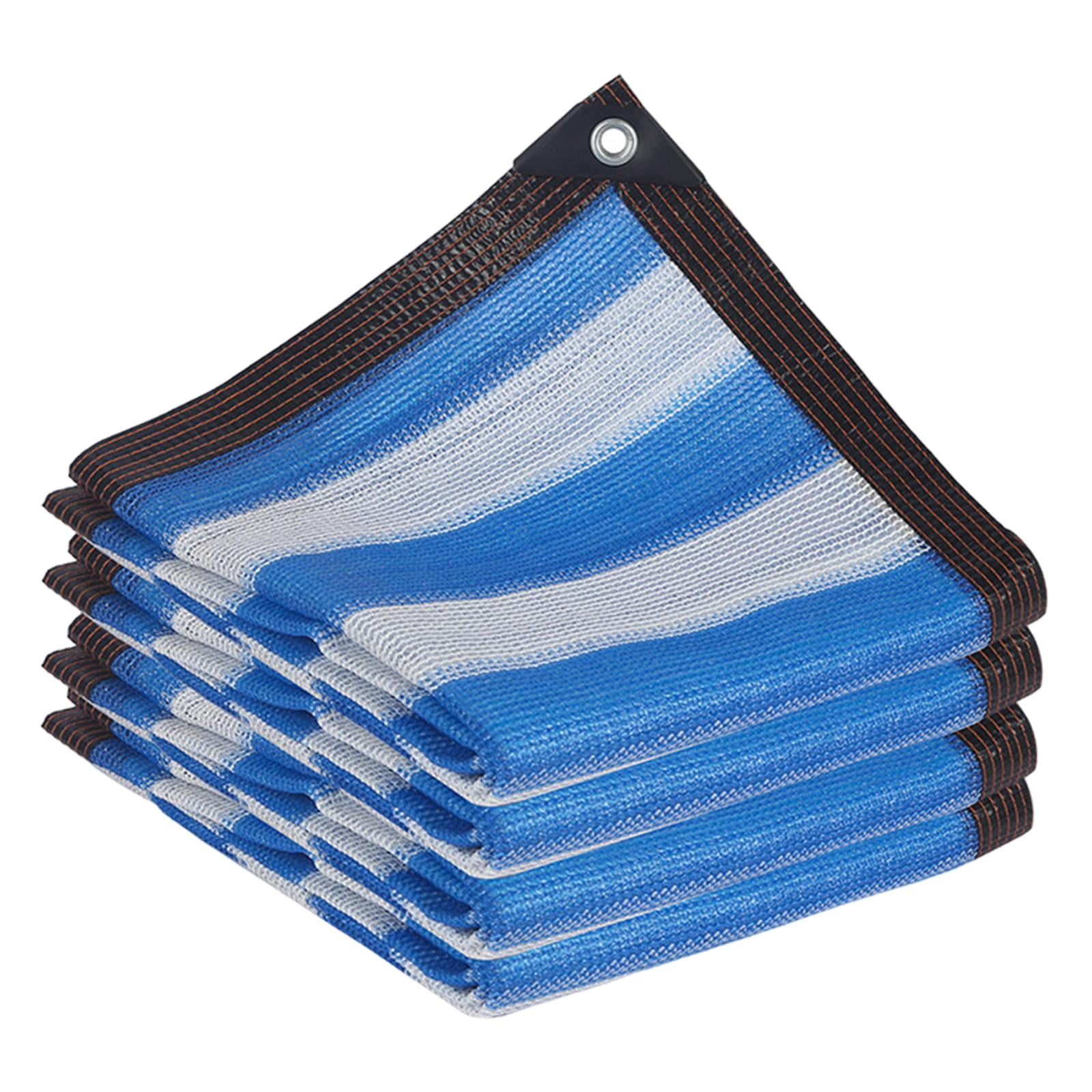 Magideal - Lona De Malla De Red Bloqueadora Solar Con Ojales, Cubierta Vegetal Azul Y Blanca, Tela De Sombra Plegable, Red De Sombra Para Piscinas De Jardín De 2mx3m