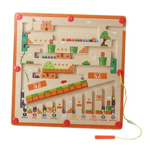 Magideal - Tablero De Cuentas Magnéticas De Madera, Rompecabezas, Tablero Ocupado De Madera Para Niñas Y Niños, Juguete De Viaje