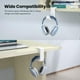 thumbnail image 3 of Soporte ajustable para auriculares - Soporte para auriculares de juegos de PC con giro de 360 grados, colgador con abrazadera para debajo del escritorio, organizador con clip para cables - Blanco, 3 of 7