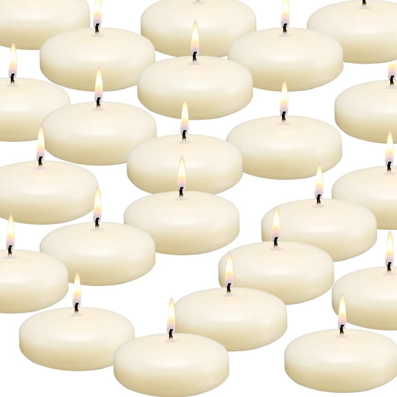 Floating Candles Qinxiang, paquete de 36 unidades, 7,5 cm, color marfil, cera sin perfume