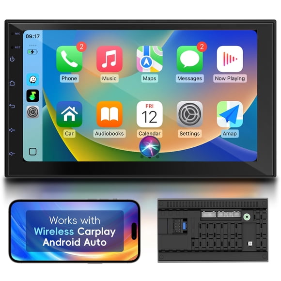 Estéreo para Auto Haudio 7" Doble Din con CarPlay y Android inalámbricos