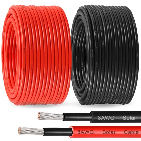 Cable Solar MOOKEERF 8 AWG 30 m Negro y 30 m Rojo