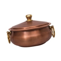 Magideal - Olla De Cobre Puro Para Estofado, Artesanía Sólida Fácil De Limpiar Con Tapa, Cacerola Multiescenario, Utensilios De Cocina Para Restaurante Familiar M