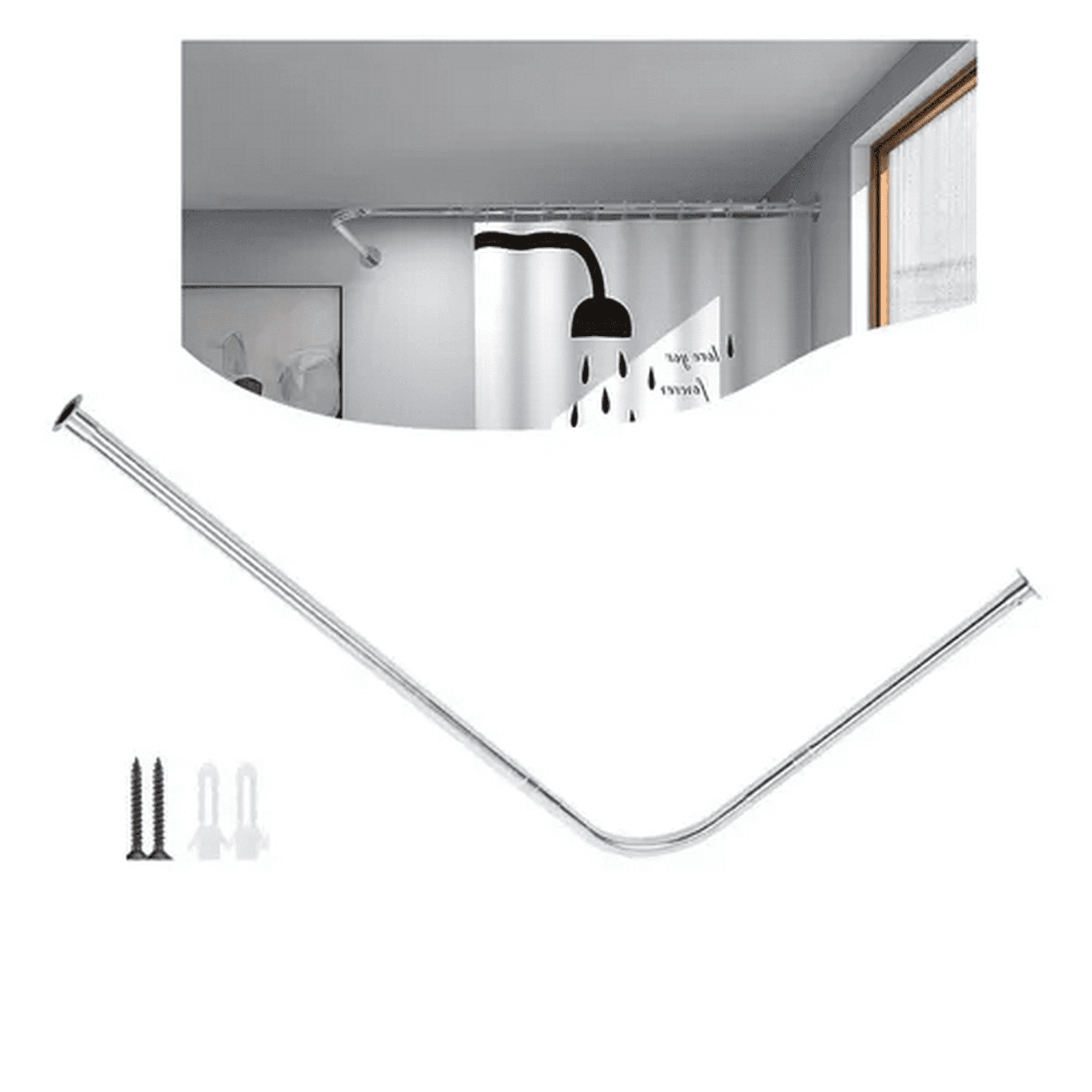 Genérico - Barra Extensible Cortina Ducha Acero Inoxidable 100-160cm Plateado