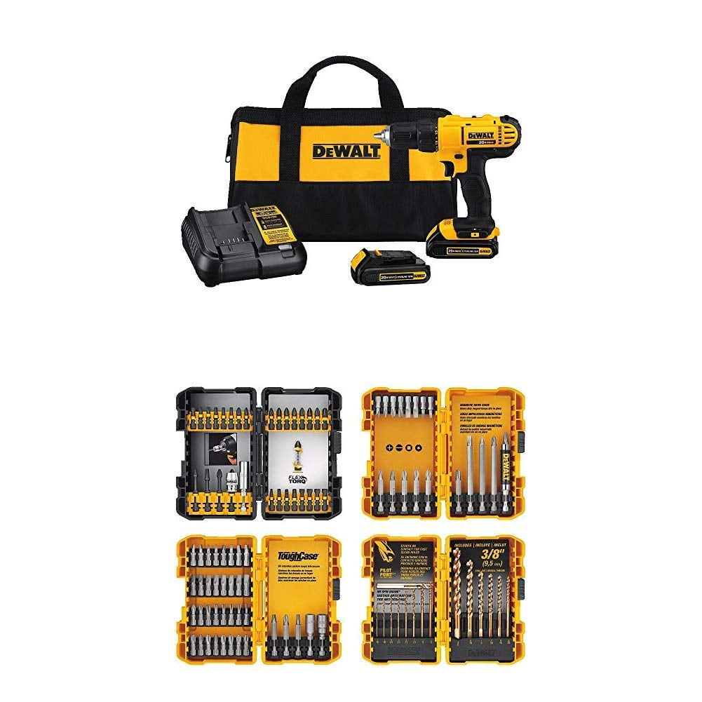 Kit Taladro/destornillador Inalámbrico Dewalt 20v Max Dcd771c2 100 Piezas