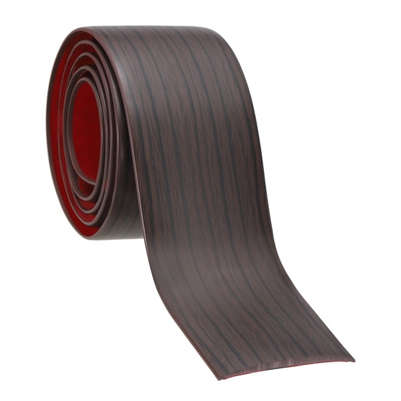Uxcell Tira de Transición de Piso Autoadhesiva 3 pies x 2" Vinilo Divisor Plano Nogal Negro