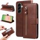 thumbnail image 3 of Funda tipo cartera para Samsung Galaxy A57 con bolsillo con cremallera y ranuras para tarjetas – Función de soporte Marrón, 3 of 5