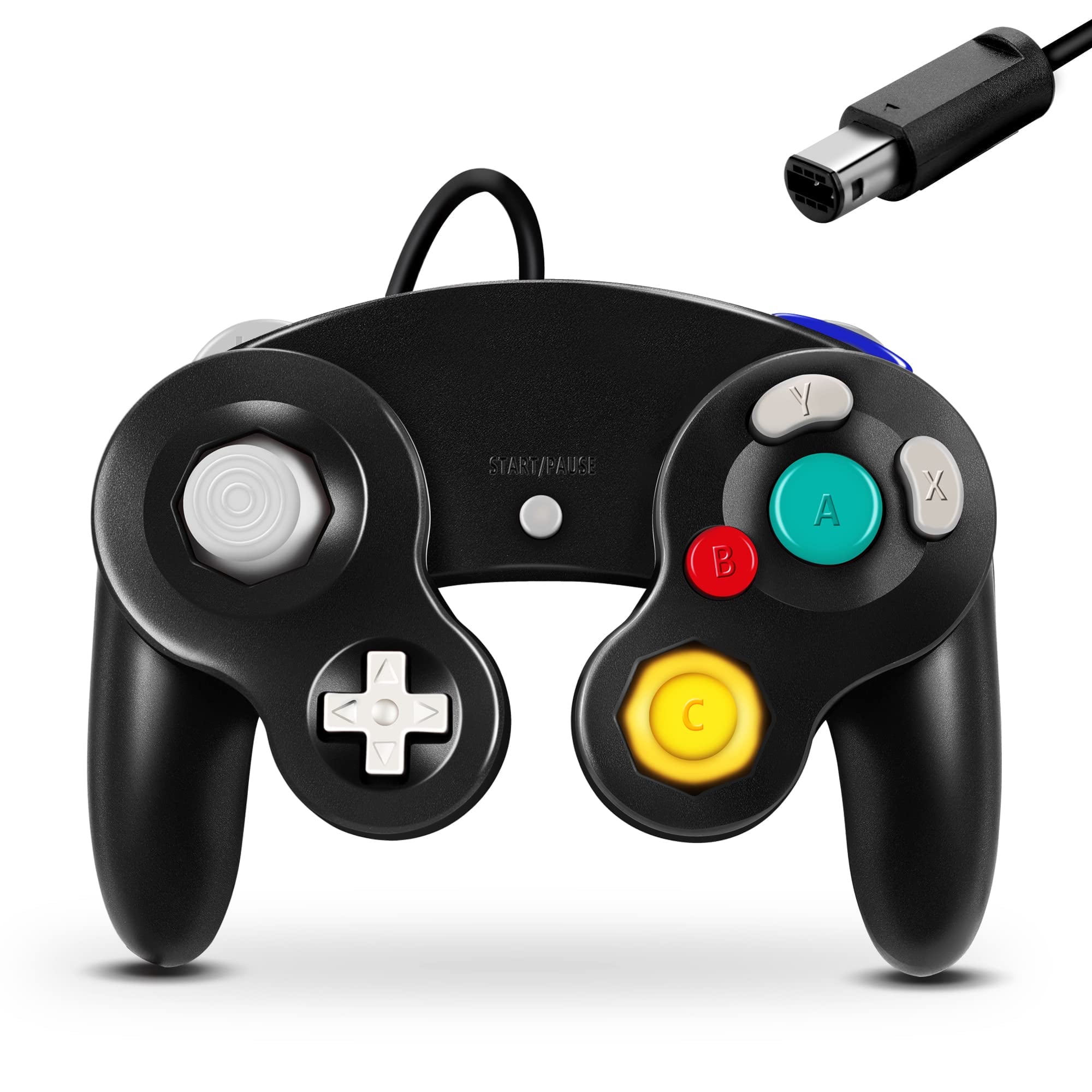 Controlador Clásico Cableado Aaronmei Gamecube Negro