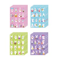 Magideal - 256 Uds. Pegatinas Decorativas De Pascua Para Niños, 16 Hojas De Calcomanías De Dibujos Animados Para Tarjetas, Sobres, Sellos, Álbumes De Recortes,