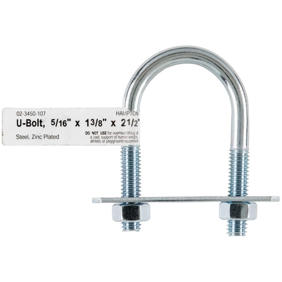 Perno en U ACE Hampton de acero grueso zincado, 5/16 x 1.38 x 2.5 pulgadas