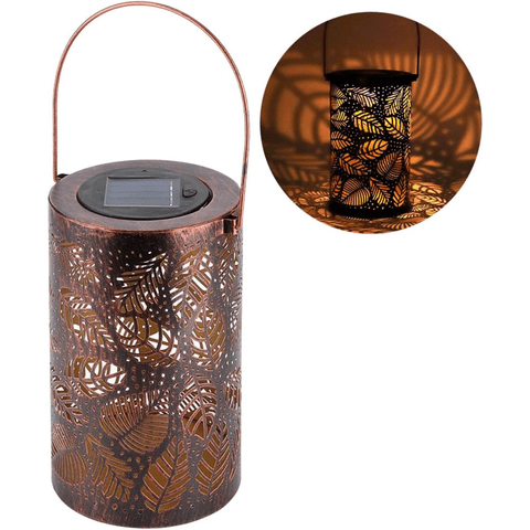 Genérica - Lámpara Foco Exterior Jardín Metal Recarga Solar Diseño Hoja