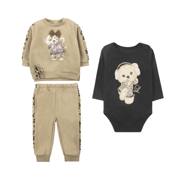 Conjunto De Buzo Niiña 3 Piezas Algodón Afranelado