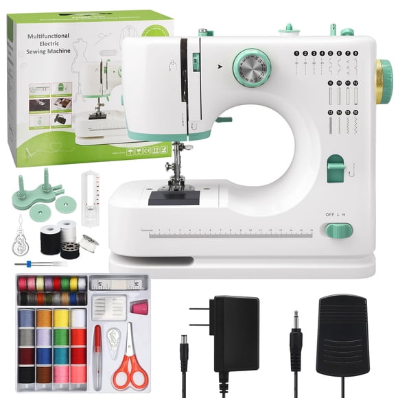 Máquina de coser miikoul 27 × 24 × 12 cm, kit de 16 puntadas