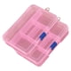 thumbnail image 1 of Caja de almacenamiento de plástico transparente de 5 celdas con botón deslizante, caja para guardar joyas, artículos de papelería, 1 of 5