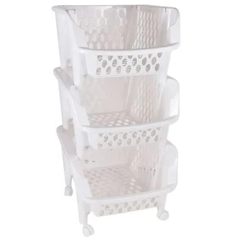 Reyplast - Organizador Carro Verdulero Despensero 3 Niveles Con Ruedas