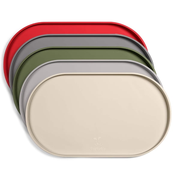 Alfombrilla de comida para perros DogBuddy, impermeable, de silicona para comida y agua
