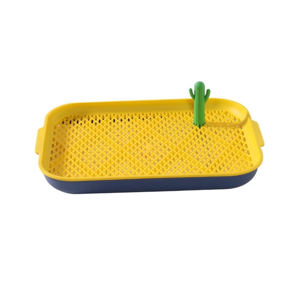 Bandeja De Entrenamiento De Malla Para Inodoro Para Perros, Caja De Arena Para Perros Pequeños Y Medianos, Azul Y Amarillo