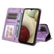thumbnail image 4 of Funda tipo cartera FOXDOCK para Samsung Galaxy A12 , diseño girasol en relieve, cuero PU, cierre magnético, soporte y tarjetero, 4 of 5