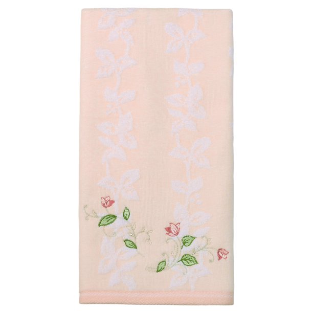 REGALWOVEN Toallas de Mano de Algodón Jacquard con Bordado Floral, 27" x 13" Ultra Suaves Absorbentes Juego de Toallas Decorativas para Baño, Gimnasio, Spa, Hotel Naranja 1pk