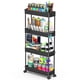 thumbnail image 1 of Carrito de almacenamiento SPACEKEEPER Slim Rolling de 4 niveles de plástico negro, 1 of 9