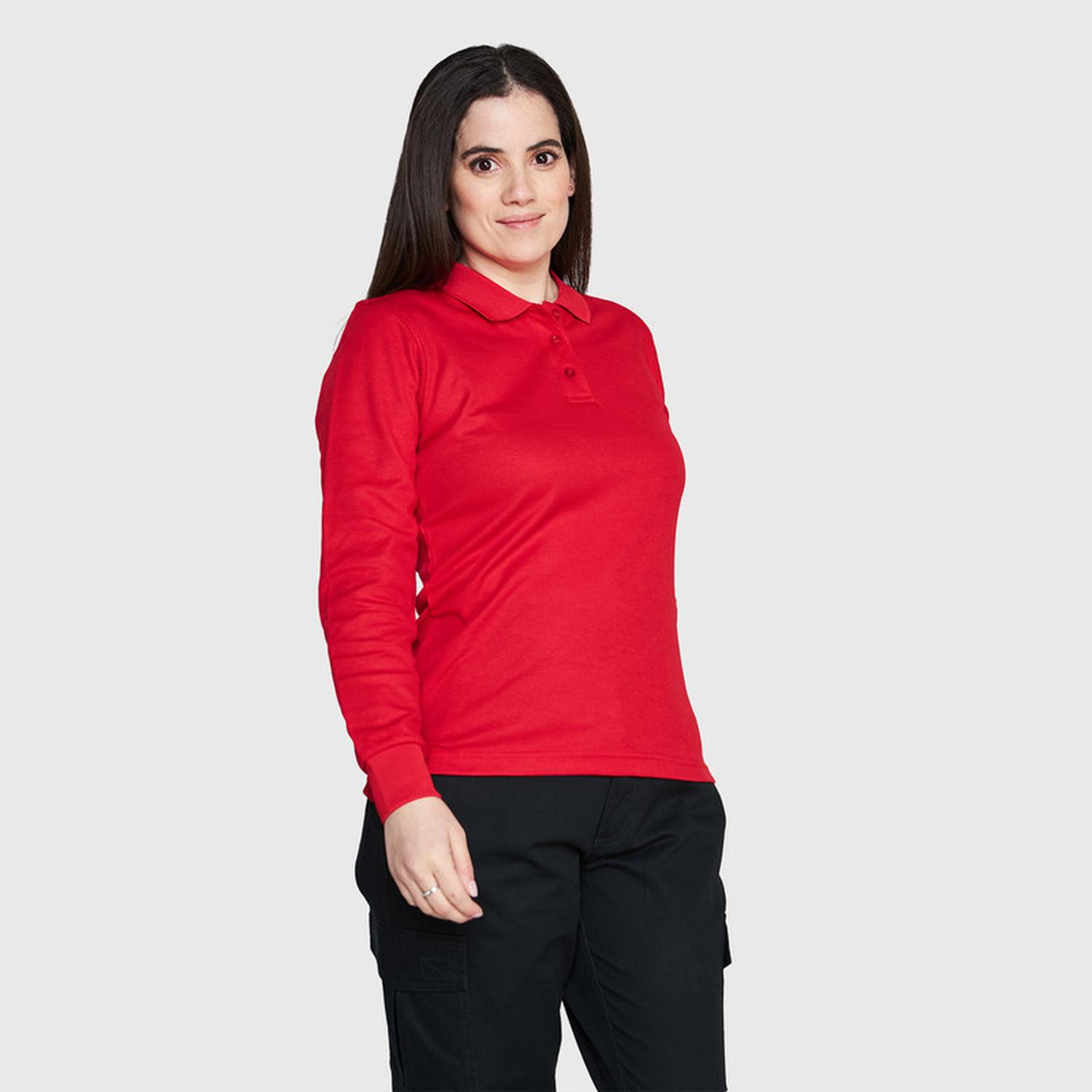 Jayson - Polera Ml Mujer Waffle Rojo Xs