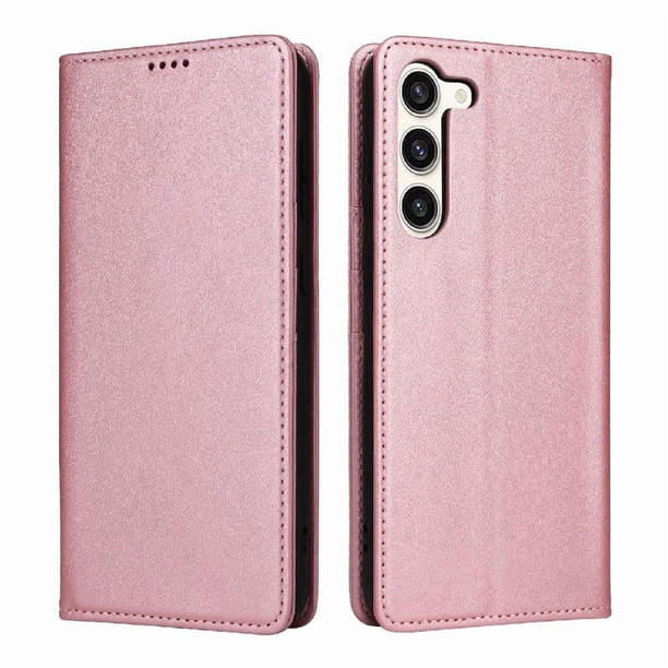 Funda Cartera para Samsung Galaxy S23 Plus con Ranuras Tarjetas y Soporte - Protección Completa Oro rosa