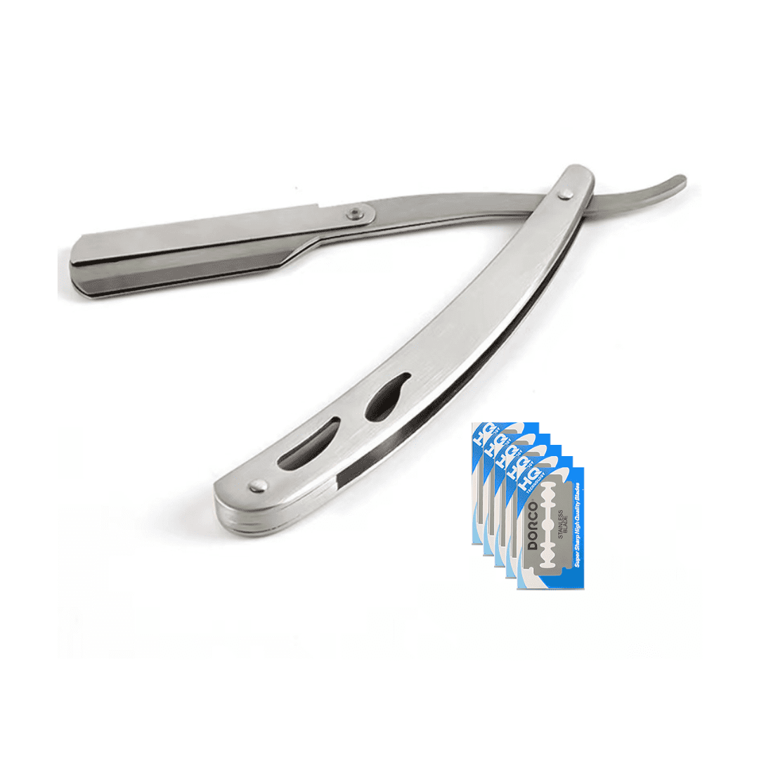 Genérico - Kit Navaja Afeitar Navajín + Caja De Repuestos Para Barbería