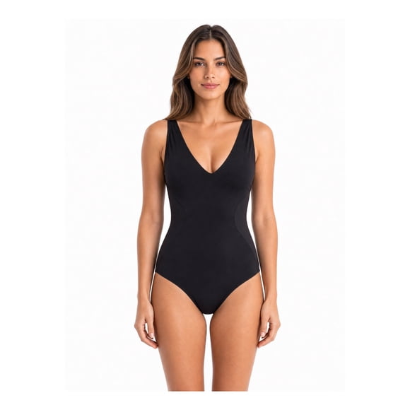 Samia Traje de Baño Mujer Reductor Modelador Negro Una Pieza Corset Ajustable UV50+ Talla XL
