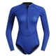 thumbnail image 3 of Traje De Neopreno Con Manga De Neopreno Para Mujer Traje De Bikini De Buceo Con Cremallera Frontal Azul XL, 3 of 5