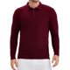 thumbnail image 1 of Polo de punto de manga larga para hombre, color sólido, estilo empresarial, M Burdeos, 1 of 6