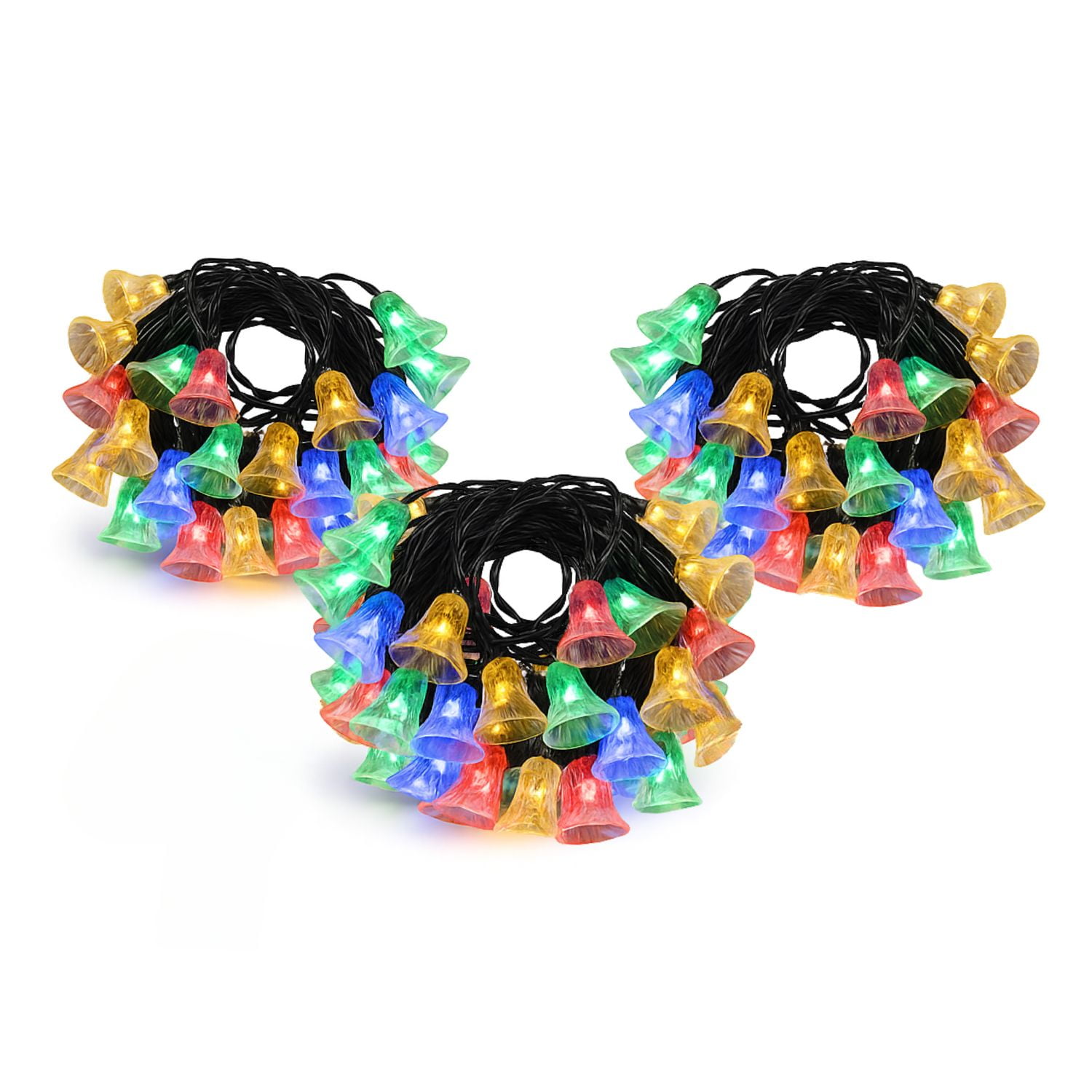 Disparo - Set 3 Luces Navidad Led Campana Solar 4m Rgb Decoracion