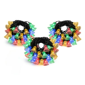 Disparo - Set 3 Luces Navidad Led Campana Solar 4M Rgb Decoracion