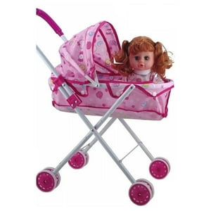 Total Upgrate - Juguete Muñeca Con Carrito Rosada Infantil